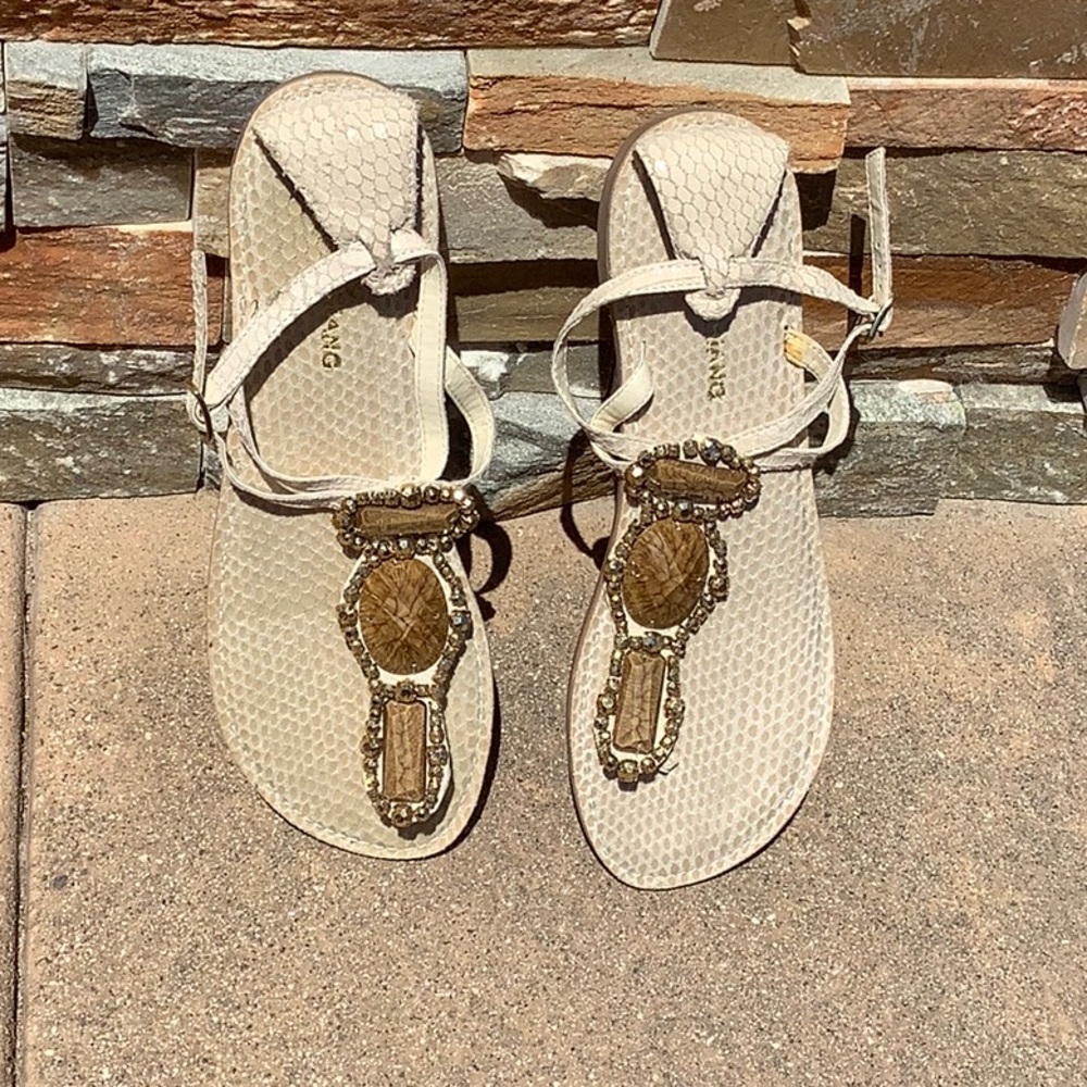 Arturo Chiang elegant, embellished leather sandals.